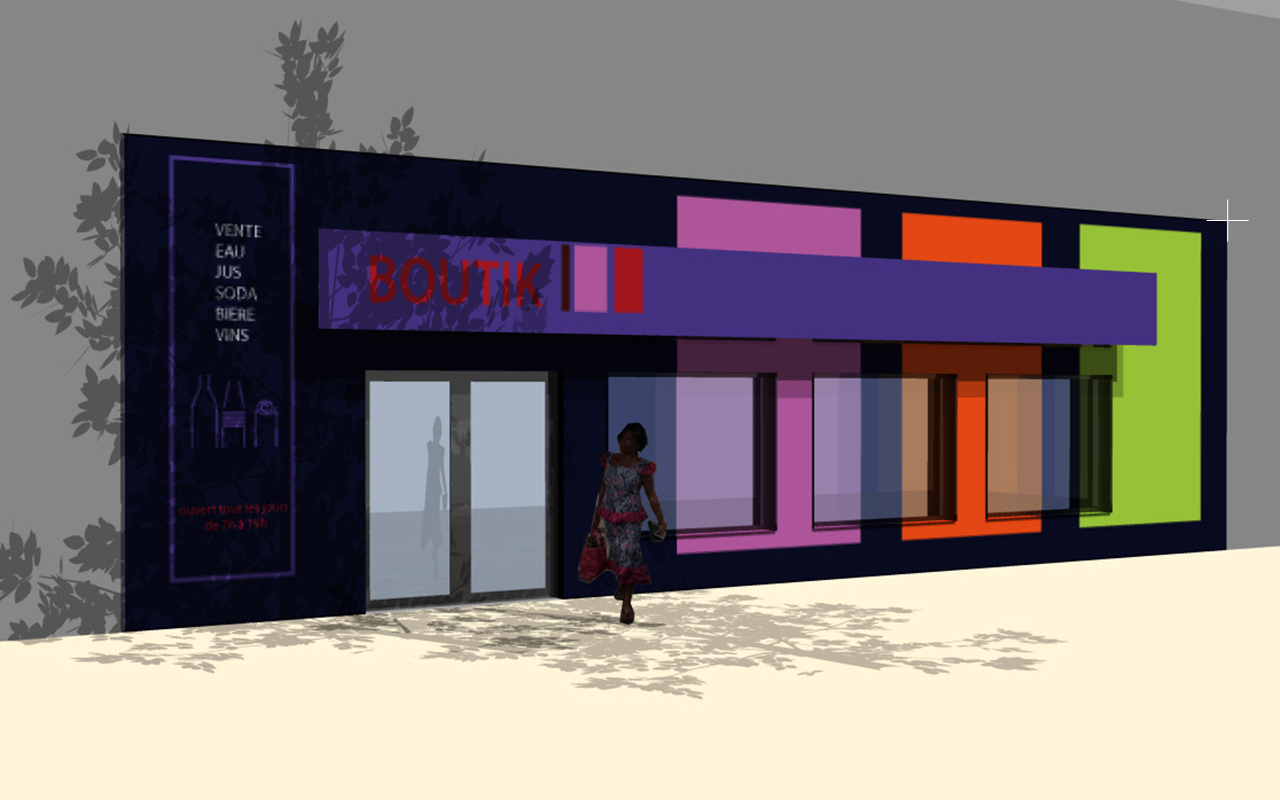 design espace / concept de magasin de proximité béninois / Piamarket